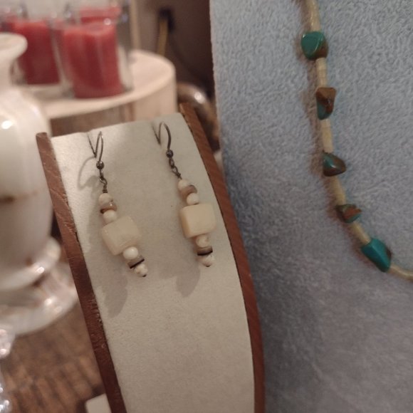 Sterling Silver Turquoise Necklace & Earrings - Picture 2 of 10